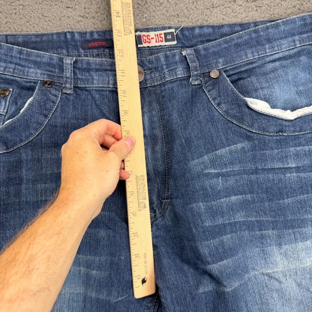 Denim Supply GS-115 Mens Blue Stretch Relaxed Fit Embroidered Jeans Size 44